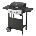 2-Burner Propane Gas BBQ Grill, 20,000 BTU Stainless Steel Grill with Side Shelves and Wheels