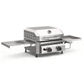 R.W.FLAME 16,000 BTU Dual-Burner Tabletop Gas Grill Stainless Steel with Dual Storage Side Platforms