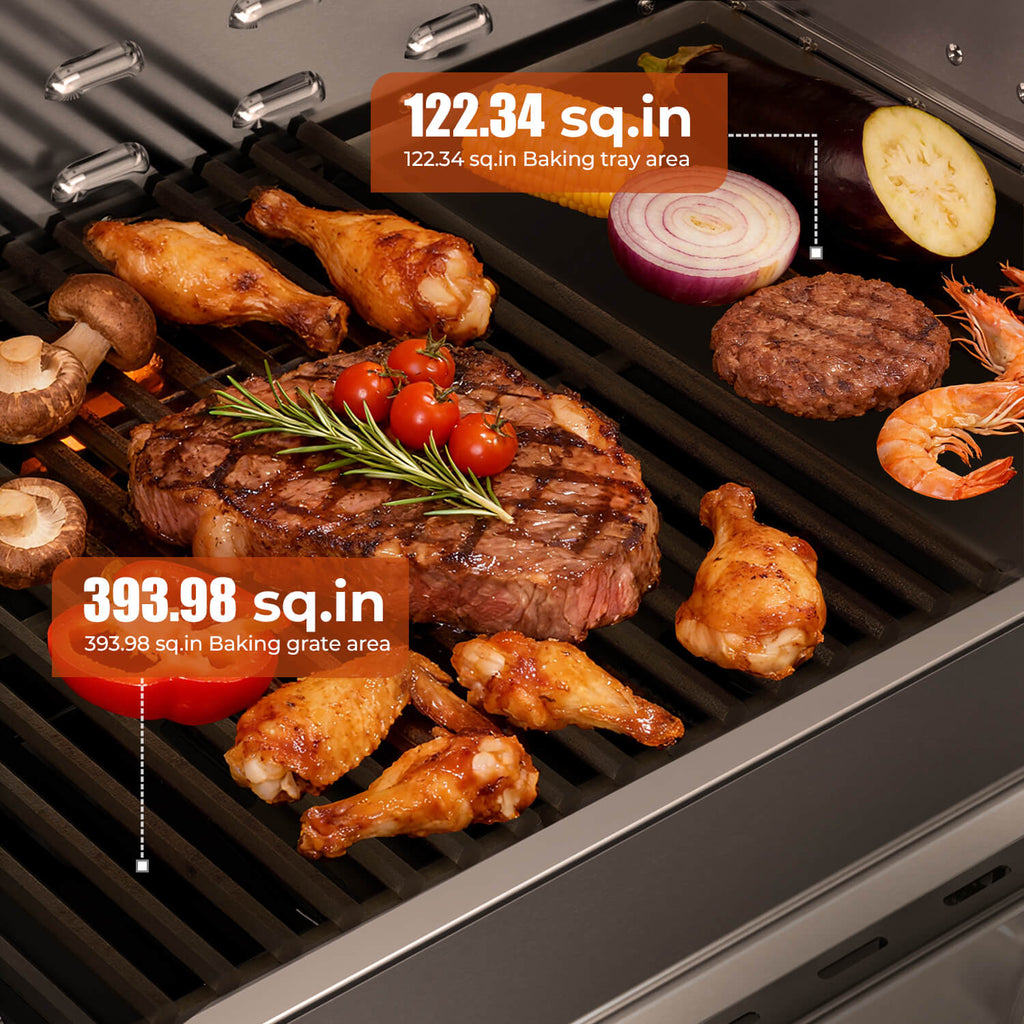 28 Inch Built-In 4-Burner Propane Gas Grill ALL-Thickened 304 Stainless Steel 32000 BTU