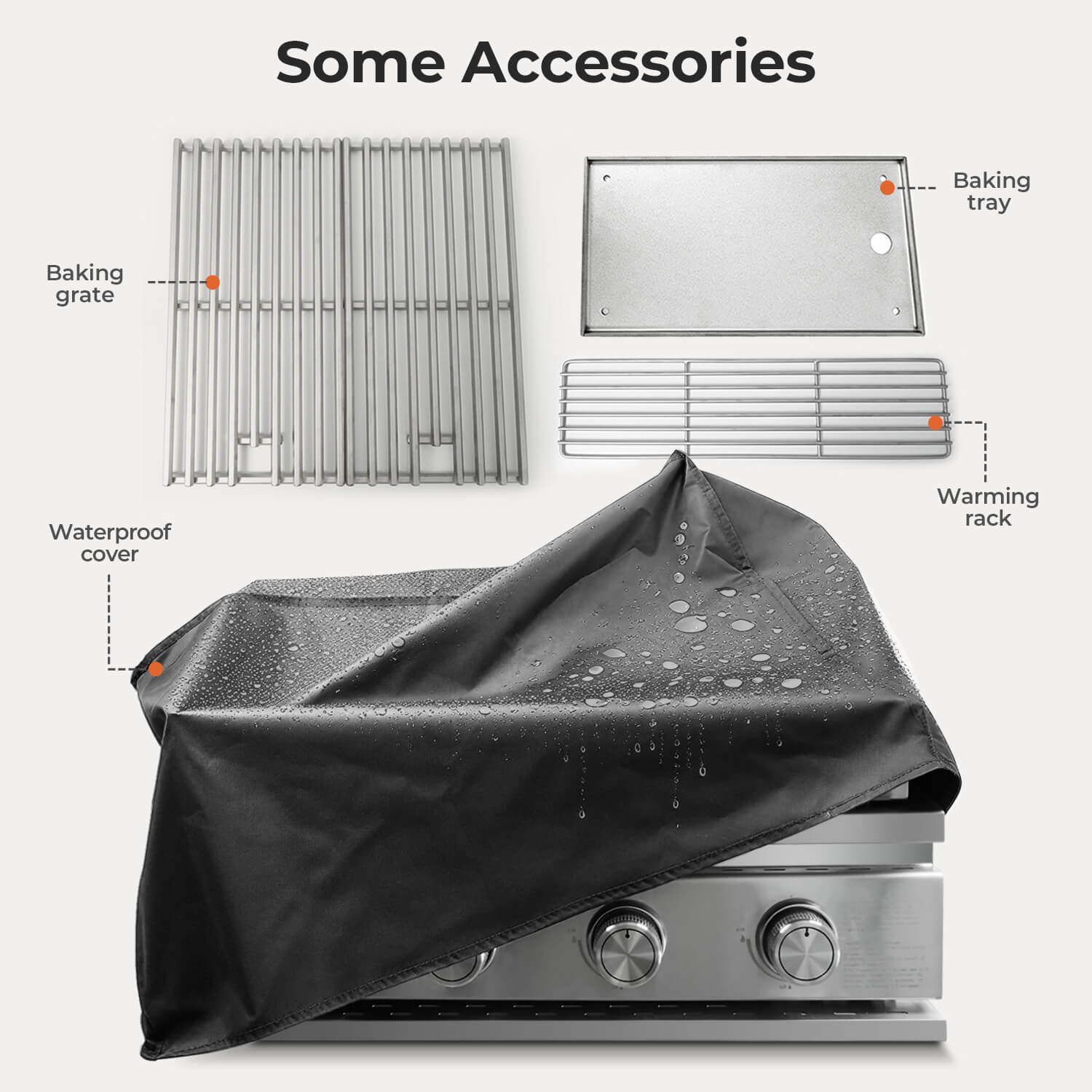 28 Inch Built-In 4-Burner Propane Gas Grill ALL-Thickened 304 Stainless Steel 32000 BTU