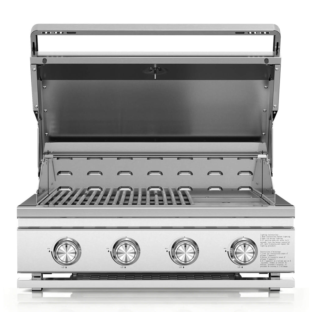 28 Inch Built-In 4-Burner Propane Gas Grill ALL-Thickened 304 Stainless Steel 32000 BTU