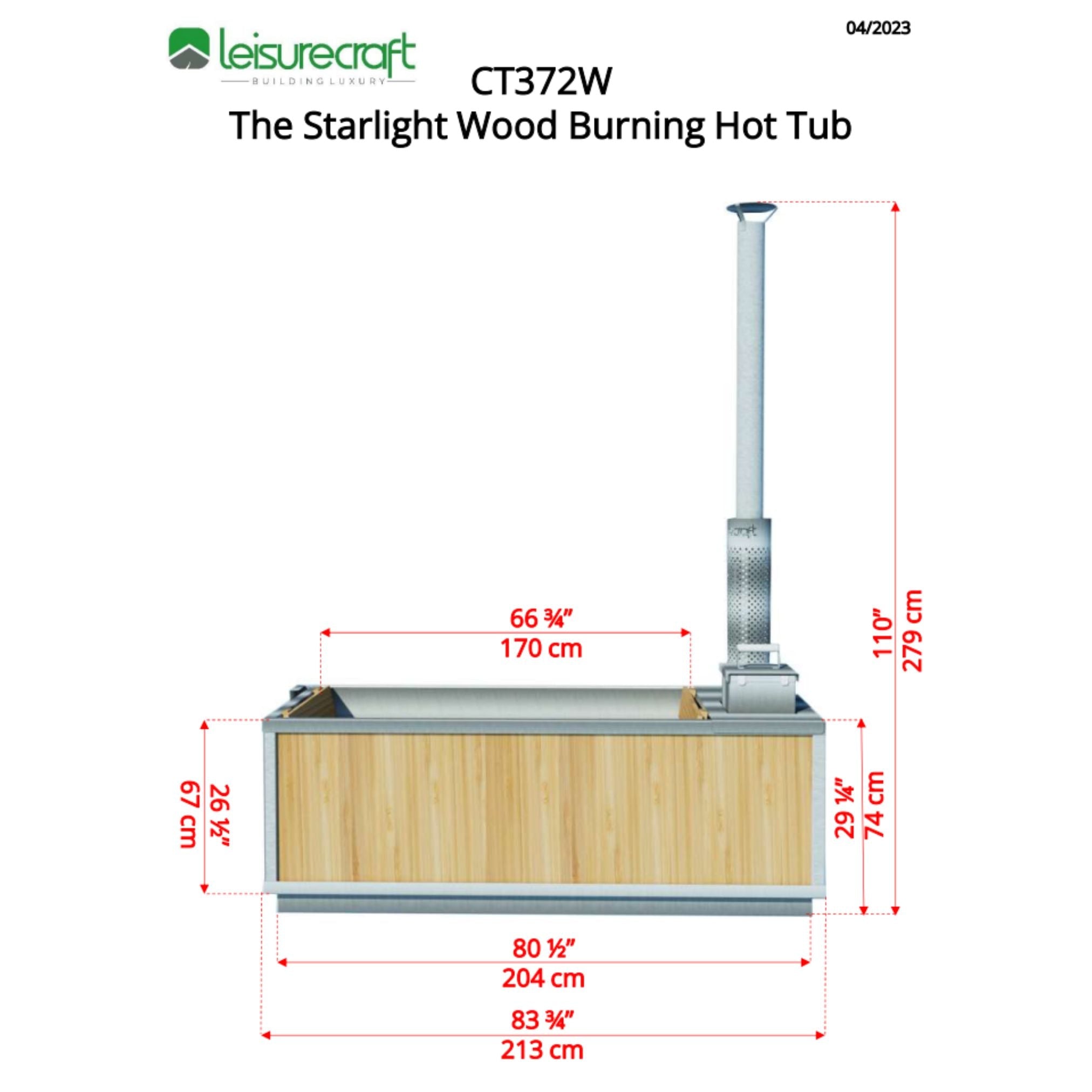 Dundalk The Starlight Wood Burning Hot Tub CT372W