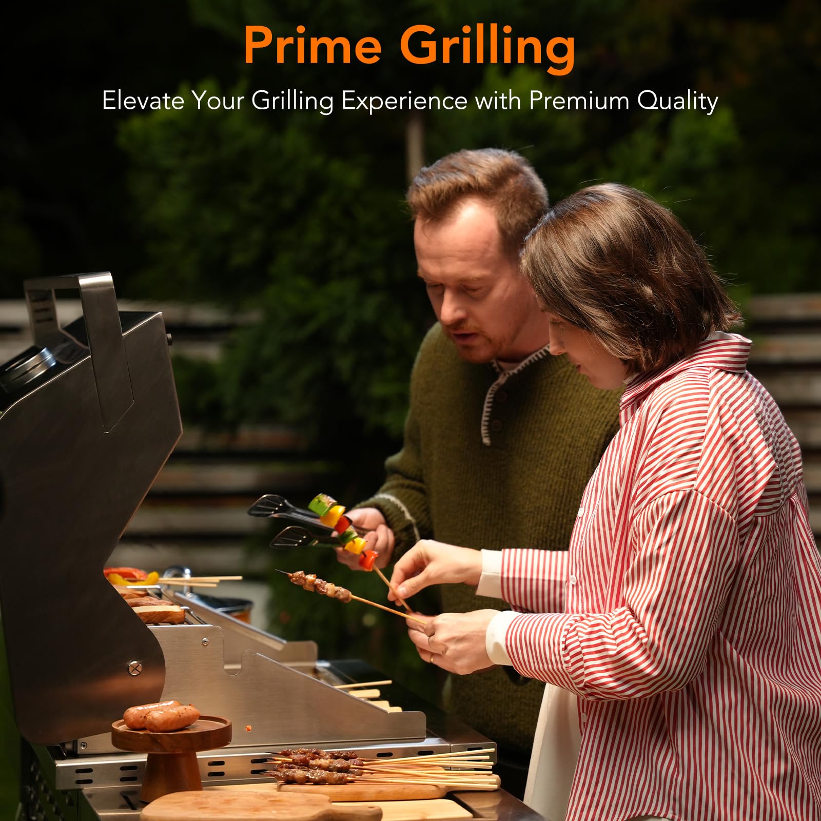 6-Burner Propane Gas Grill SUS304 Stainless Steel 52000 BTU with LED Lights