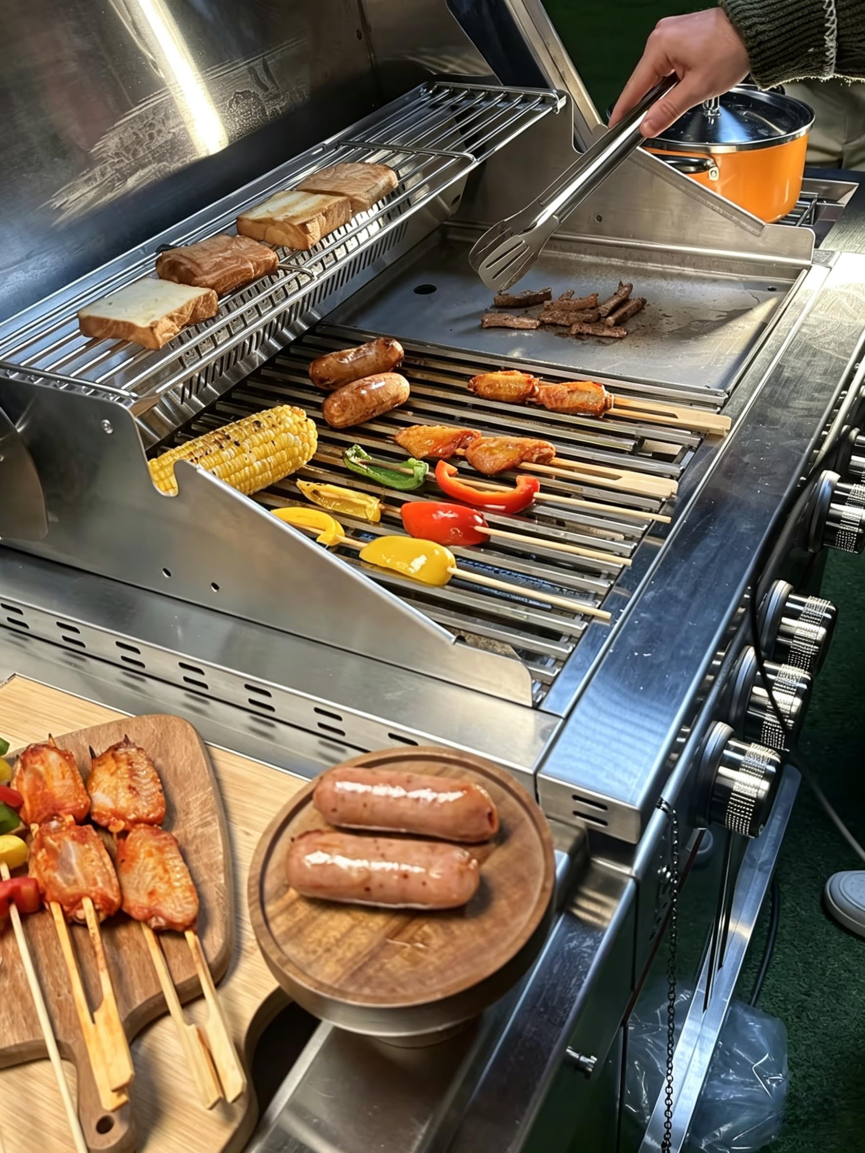 6-Burner Propane Gas Grill SUS304 Stainless Steel 52000 BTU with LED Lights
