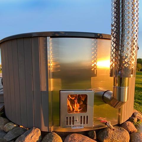 SaunaLife Model S4N - 6 Person Wood-Fired Hot Tub SL-MODELS4N