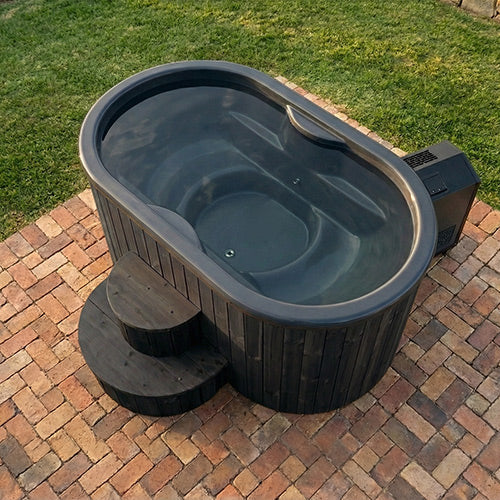 SaunaLife Black Model S2BC Package 2‑Person Immersion Tub and Combination Water Chiller/Heater 130026
