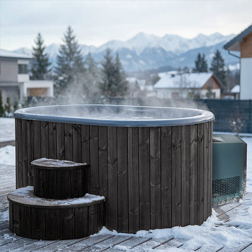 SaunaLife Black Model S2BC Package 2‑Person Immersion Tub and Combination Water Chiller/Heater 130026