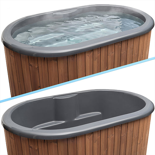SaunaLife Natural Model S2NC Package 2‑Person Immersion Tub and Combination Water Chiller/Heater 130025