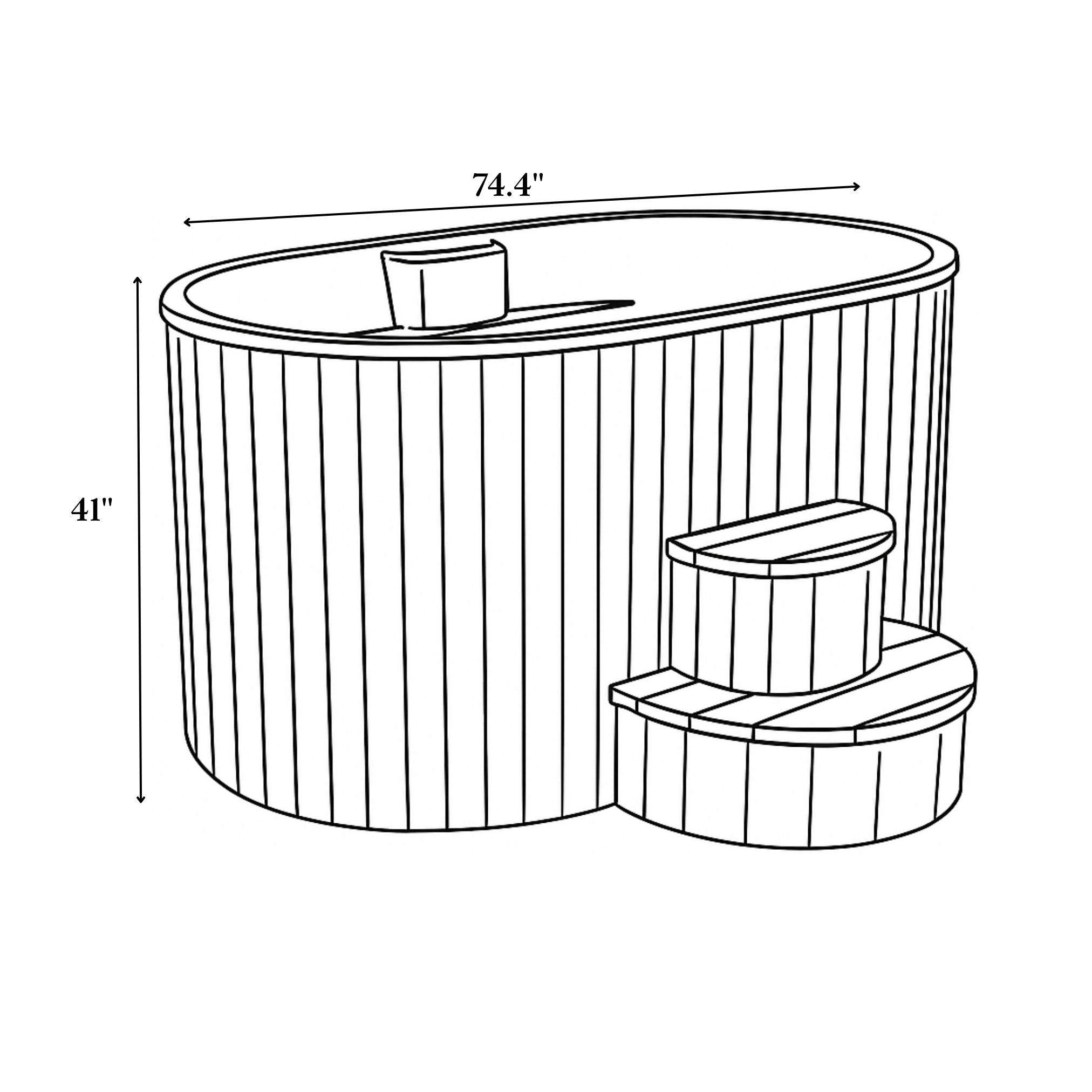 SaunaLife Natural Model S2N 2-Person Cold/Hot Immersion Tub 128696
