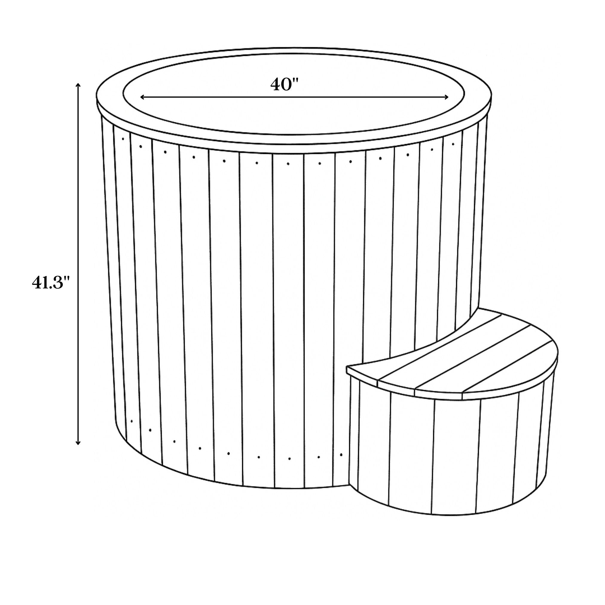 SaunaLife Natural finish Model S1N 1-Person Cold/Hot Immersion Tub 128694